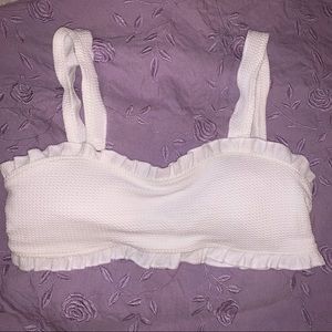SHEIN white ruffle bikini top